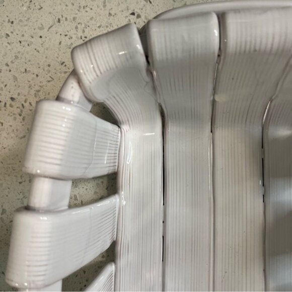 Vintage TADINATE Italian Ceramic Glazed Woven Basket Made in Italy 12 x 9 - Picture 13 of 16